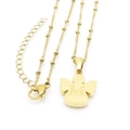 Collana angelo in acciaio inossidabile dorato con pendente lettera M e catena a sfere - Lettera M (KN196925-K)