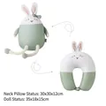 Green rabbit plush toy transforming into a U-shaped neck pillow with soft foam beads - Green Long-legged Rabbit / Single Bag