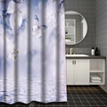Floral polyester shower curtain with purple flowers and water ripple reflection - 90*180CM Shower Curtain / Purple Butterfly Floral