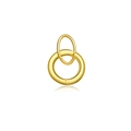 Elegant gold double interlocking circles pendant accessory for 925 silver necklaces - Connectors / 18K Gold-Jump Rings