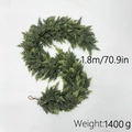 Detail of 1.8m lifelike Norfolk pine garland showing flexible green rubber texture - 1.8m 162 Tips 1400g