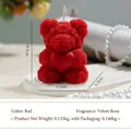 Red rose bear scented candle with heart shape design for romantic home decor gifts - Large Heart Rose Bear / Red / Velvet Rose
