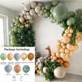 Forest theme balloon arch kit in sage green, sand and gold for birthday party decor - Forest Earth Series Style (Set 018)