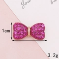 Funkelndes rosérosa Strass-Schleifen-Accessoire für DIY, 1 cm Größe und 3,2 g Gewicht - D277 Rosarot Lackierte Schleife (Klein)