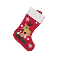 Weihnachtsstrumpf mit Rentier-Muster und weißem Plüschrand für Kamindekorationen - 2365c# Hirschbox Größe 500