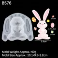 Easter bunny and floral silicone mold in translucent grey for chocolate and fondant decor - 1# Bunny & Flowers / Clear