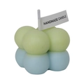 Green and blue handmade bubble cube candle in a stack design on a clean white background - Summer Green Blue (Rose)