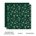 Weihnachtsgrünes Geschenkpapier mit Schneeflocken für Blumen und Geschenke 20 Blatt 56x56cm - 56x56cm (20 Stück/Packung) / Schneeflocke Weihnachtsgrün
