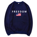 Sweat à capuche bleu marine avec imprimé Freedom et drapeau américain, taille M - S / Bleu marine