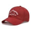 Vintage dark red cotton baseball cap with white Los Angeles embroidery and curved brim - Burgundy