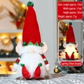 Muñeco gnomo de Navidad con LED en rojo y blanco y barba larga, de 13x11x32cm - Estilo A