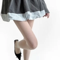 Elegant white fishnet tights with diamond pattern and vintage wave texture - One Size / White