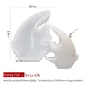 Fish silicone mold for candle making, showing a 117x97mm fish shaped candle and white mold - Kissing Fish-2 / 130x107x32mm