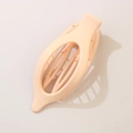 Pinza per capelli ovale opaca color albicocca con design cavo per capelli folti - Arancio Chiaro Opaco