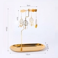 Golden dreamcatcher rotary candle holder with dimensions 20cm height and metal tray - Dreamcatcher No.5 (No Tray)