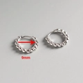 S925 sterling silver hoop earrings with 9mm inner diameter in a polished silver finish - Inner Diameter 9mm / 9mm Platinum