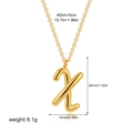 Minimalist 18K gold letter X pendant necklace with 45cm chain and measurement details - Letter X