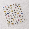 5D embossed cartoon nail art stickers with 3D floral designs in TS-3581 style - Field Flowers Relief (TS-3581)