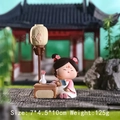 Cute ancient Chinese tang lady figurine with plum blossom lamp resin desk decoration - Wanjuan Small Lamp (D1213-4)