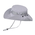 Chapeau de soleil gris clair à large bord avec maille respirante et mentonnière réglable - Gris Mesh