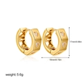 Detailweergave van 18K gouden hart oorbellen met afmetingen en gewichtspecificaties - Holle Hart Zirkoon Ring / Goud