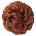 Messy curly hair bun hairpiece in reddish brown synthetic fiber for a natural look - 130# Copper Red