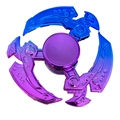 Fidget spinner toy with a metallic blue and purple gradient finish and three-blade design - Gradient Dazzling Triple Head Mechanical