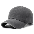 Casquette de baseball classique en coton délavé gris foncé au style vintage - Réglable / Gris foncé