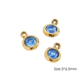 Goldene 5mm Edelstahl Anhänger mit blauem Zirkonia für DIY Schmuckherstellung - Blau