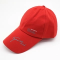 Detail of red sports baseball cap featuring recreation sports and sports mind text - Adjustable / Sports Red