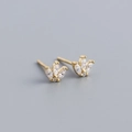 Orecchini a perno a corona in argento S925 con zirconi marquise finitura oro - Argento 925 / Oro
