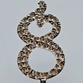 Sparkling number 8 gold cake topper with premium rhinestones for birthday party - Number 8 Topper / Silver