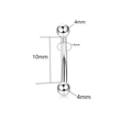 Silver stainless steel belly ring variant with 1.6mm gauge and 10mm bar length dimensions - Silver Double Ball 1.6x10x4mm
