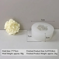 Macro detail of a 3D floral silicone mold showing petal texture and dimensions - Off-white Flower Style (H-0705)