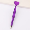 Elegant purple heart-shaped pen with silver metallic accents for creative gifting - Heart / Purple