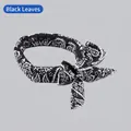 Cooling ice scarf with black leaf pattern for outdoor sports and neck cooling - Korean Card / Black Leaves