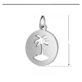 Silver stainless steel coconut tree charm pendant with size 14.5x20mm for DIY jewelry - Palm Tree Hollow-Silver (14.5x20mm) / 5 Pcs/Pack