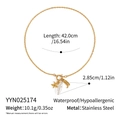 Dimensioni dettagliate della collana con stella marina e perla con peso e misure - Stile Pendente Stivale Perla Stella Marina (YYN025174)
