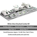 21-piece jewelry display set in silver brushed texture including necklace and ring stands - Display Set N9 (21-Piece)
