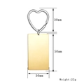 Polished silver heart ring and gold rectangular stainless steel puzzle keychain - Gold Rectangle Tag (BYSQ002)