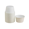 Pirottini per cupcake in carta bianca classica con design a pieghe per pasticceria - Bianco Tinta Unita 50 Pz
