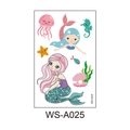 Tatuaggi temporanei a sirena impermeabili con ippocampo per feste di bambini - Sirena (WS-A025)