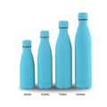 Sky blue matte stainless steel vacuum flasks in 350ml 500ml 750ml and 1000ml sizes - Full Spray Peacock Blue