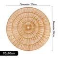 Décoration murale en rotin tressé à la main, couleur naturelle, diamètre 70 cm, forme ronde - N° 1 Diamètre 70CM