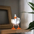 Funny resin white duck figurine with middle finger gesture for creative desk decoration - Middle Finger Duck B (White)