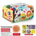 Scatola di fazzoletti sensoriali foresta con 10 sciarpe di seta e 3 carte sonore - Animali della Foresta (10 Sciarpe + 3 Carte Scricchiolanti)