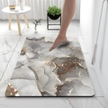 Dettaglio del tappetino da bagno in diatomite effetto marmo con venature dorate - 40*60cm / Grigio