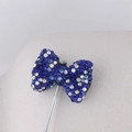 Deep blue sparkling bow-shaped charm with crystals for DIY necklace and keychains - Royal Blue AB