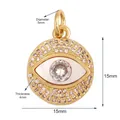 Golden Evil Eye charm pendant with zircon inlay and mother of pearl details - L559151-Gold MOP Eye Pendant