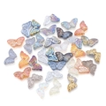 15mm butterfly-shaped glass beads with iridescent AB gradient effect for DIY jewelry - Electroplated Mixed Color